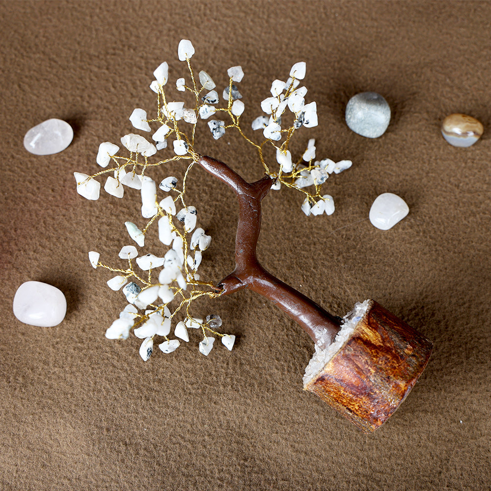 Rainbow Moonstone Crystal Healing Tree for Peace