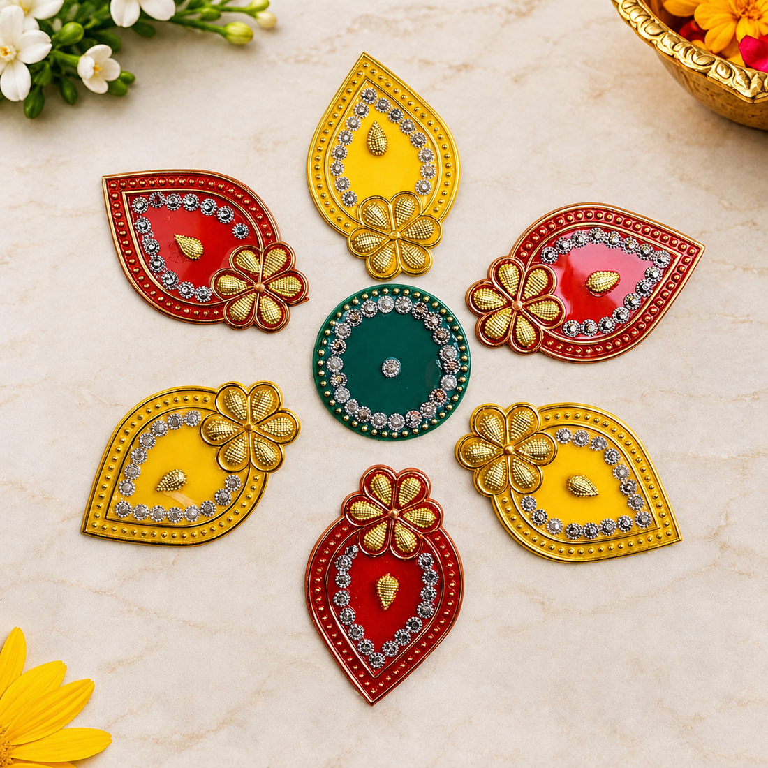 Colorful Rangoli Sticker Set Instant Festive Decor