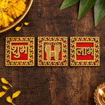 Ornate Gold Finished Shubh Labh & Laxmi Feet Stickers