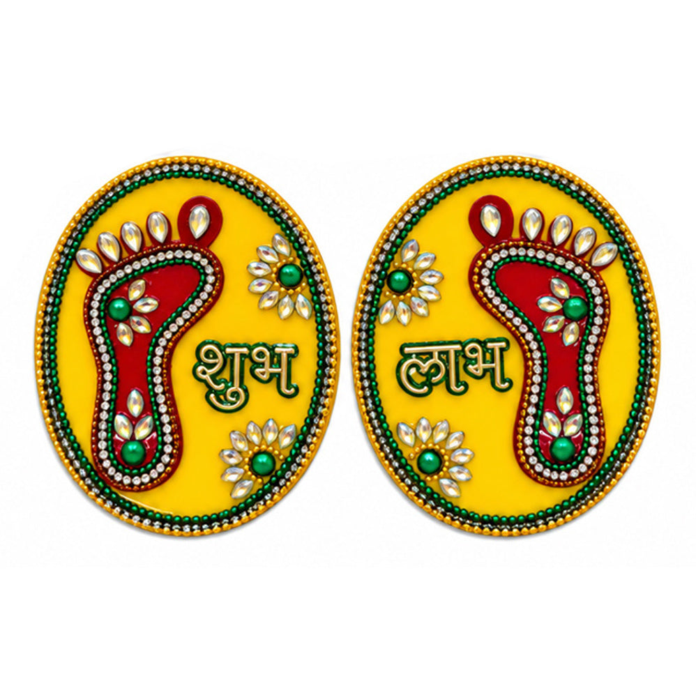 Traditional Auspicious Shubh Labh & Laxmi Feet Sticker