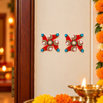 Premium Handcrafted Stone-Studded Swastik Wall Stickers