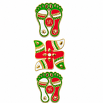 Glow Swastik and Charan Paduka Stickers Set of 3