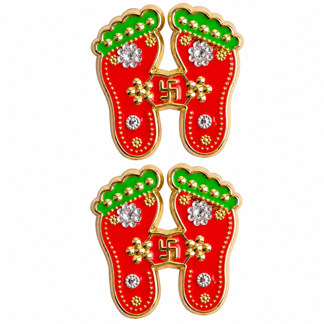 Diwali Brilliance Pink Charan Paduka Stickers Set of 2