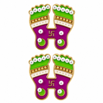 Diwali Laxmi Ji Charan Paduka Stickers Set of 2
