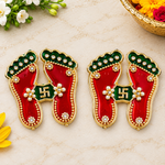 Premium Diwali Charan Paduka Stickers Set of 2