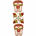 Luminous Joy Swastik and Charan Paduka Stickers Set of 3