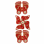 Traditional Auspicious Laxmi Feet and Swastik Stickers