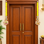 Artificial Marigold Laxmi Ganesha Side Door Wall Hangings