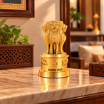 6 Inch Brass Ashoka Pillar Showpiece - Decorative Symbol of India