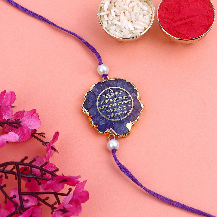 Gayatri Mantra Agate Stone Rakhi | India’s Largest Pooja Accessories Brand – www.satvikstore.in
