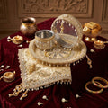 Golden Gota Work Karwa Thali Set | Satvikstore.in