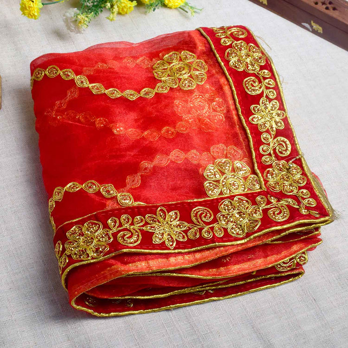 Elegant 84x40.5 inch Gorgeous Mata Chunri with detailed design and rich fabric for Mata idol decoration – India’s Largest Pooja Accessories Brand – www.Satvikstore.in