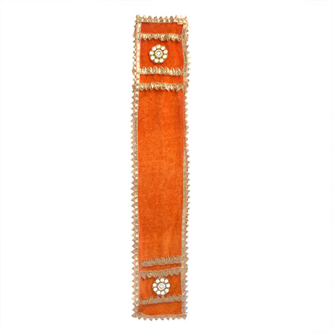 Graceful orange Patka/Duppata/Angvastra for 15, 22, and 32-inch Ganesha idols, adding a vibrant and traditional touch to your Ganpati decorations. India’s Largest Pooja Accessories Brand – www.satvikstore.in