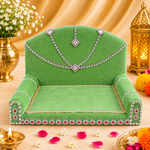 Laddu Gopal's Velvet Charisma: A Sacred Singhasan - Large