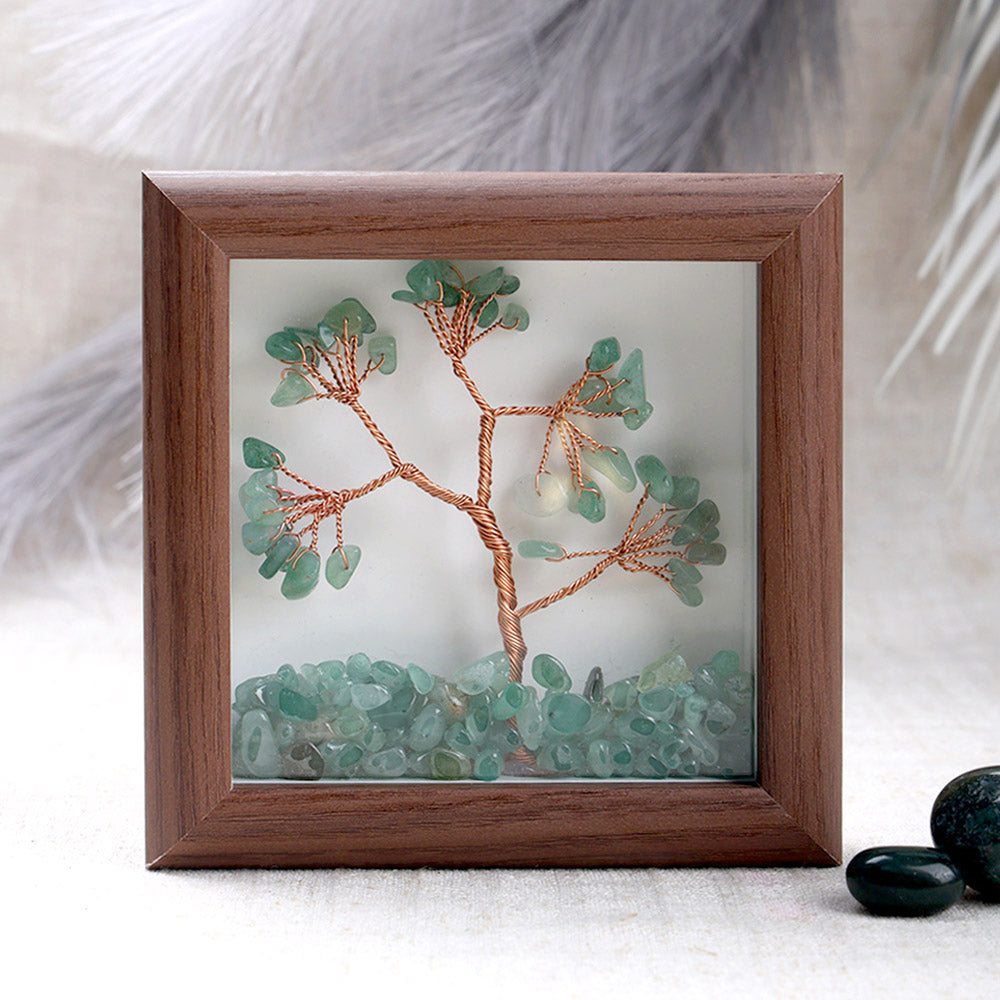 Green aventurine healing stone tree frame| India’s Largest Puja Accessories Brand- www.satvikstore.in