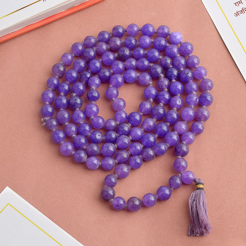 Hakik Jap Mala (Purple) – A Spiritual Meditation Mala for Wisdom, Inner Peace, and Higher Consciousness. India’s Premium Hakik Jap Mala Store - www.satvikstore.in
