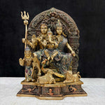 11.8 Inch Handcrafted Brass Shiv Parivaar Statue
