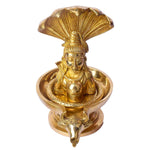 8.3 Inch Handcrafted Brass Shivalingam featuring Naga hood and Nandi