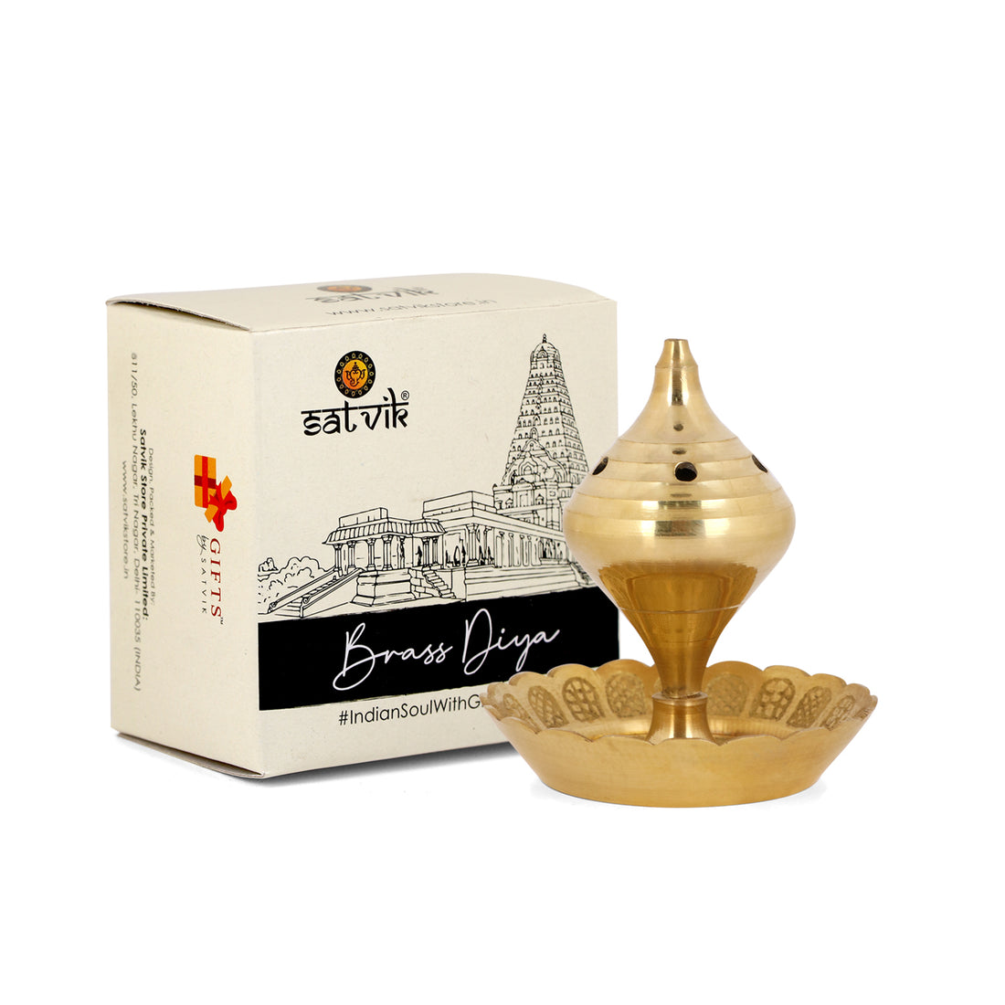 Pure Brass Agarbatti Stick Stand with Ash Catcher