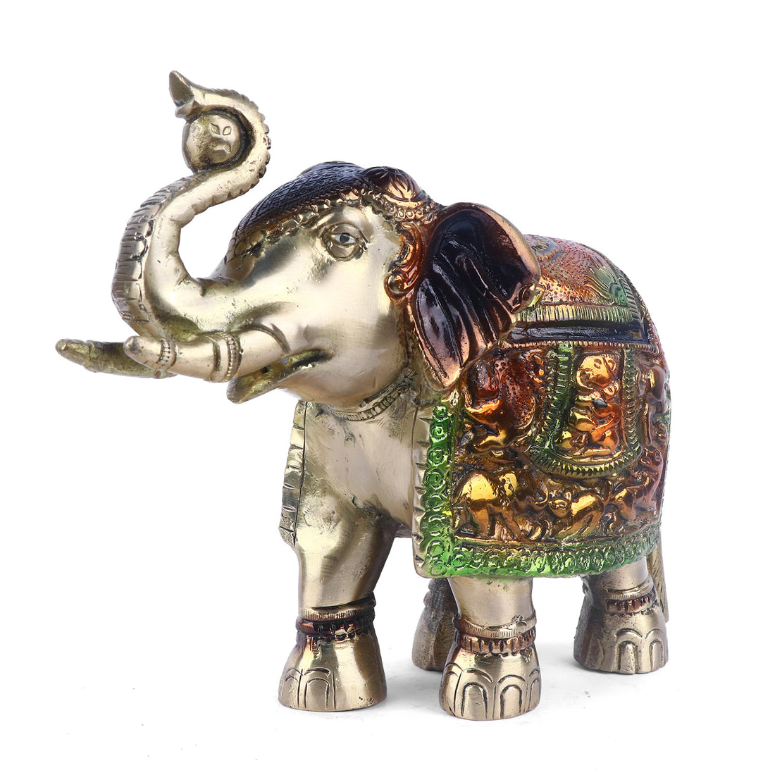 Eye Catching Brass Colorful Elephant