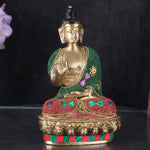 3.5 Inch Decorated brass Buddha Idol