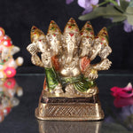 3.2 Inch Brass Panchmukhi Ganesh Statue