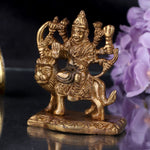 2.2 Inch Engraved Brass Maa Sherawali Idol