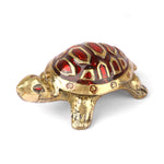 Brass Colored Turtle with Nakashi Tray - Red
