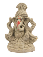 6.3 Inch Pagdi Wale Eco-Friendly Ganesha Idol