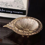 Brass Laxmi Diya Engraved Floral Design