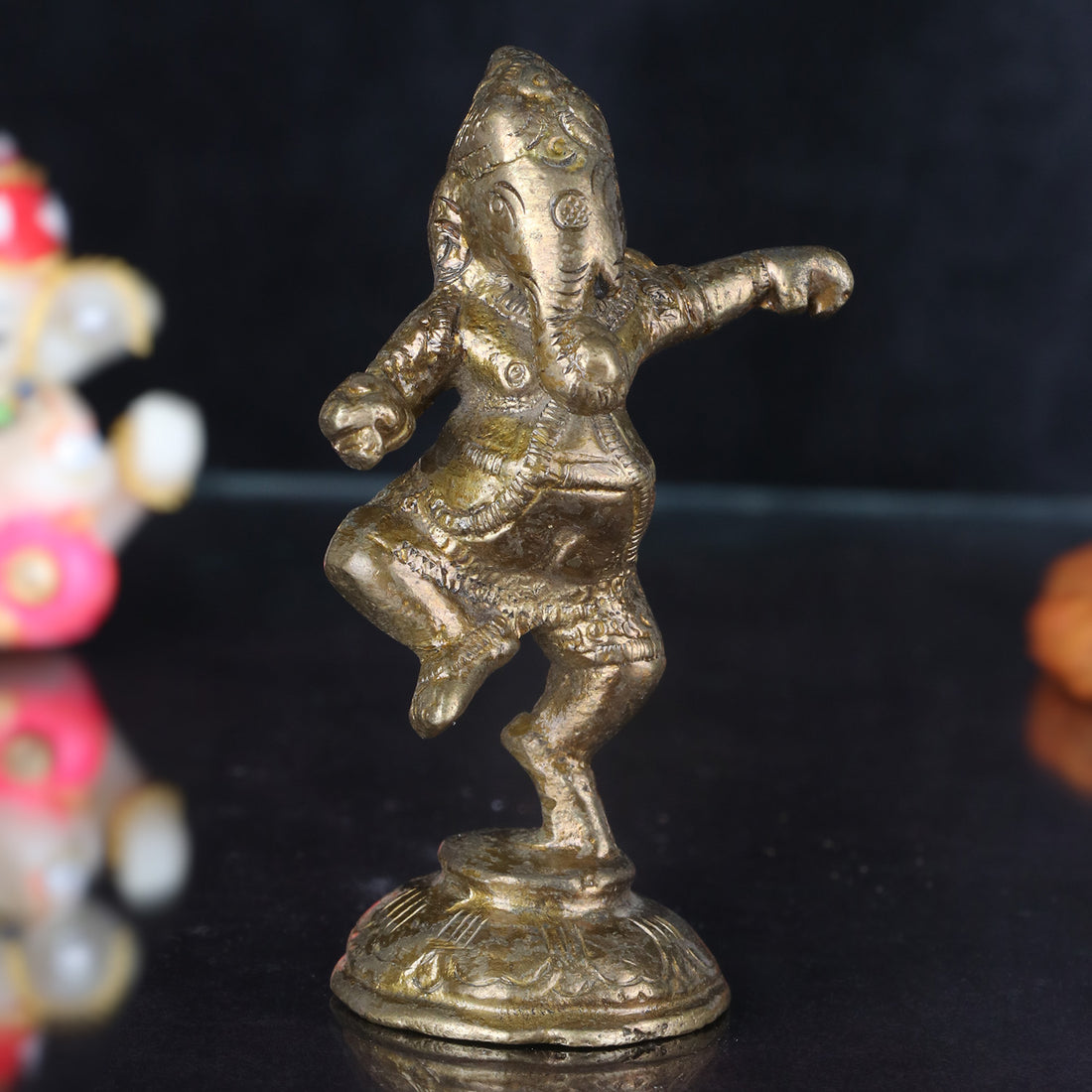 3.5 Inch Brass Dancing Ganesh Idol
