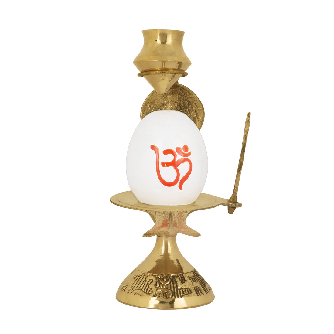 Mahadev White Stone Shivling With Nag, Trishul And Abhishek Patra