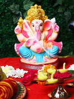 8 Inch Vikat Eco-Friendly Ganesha Idol in Padmasana Pose