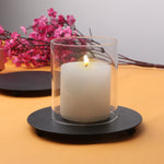 Black Decorative Plate Candle Stand