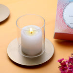 Golden Decorative Plate Candle Stand