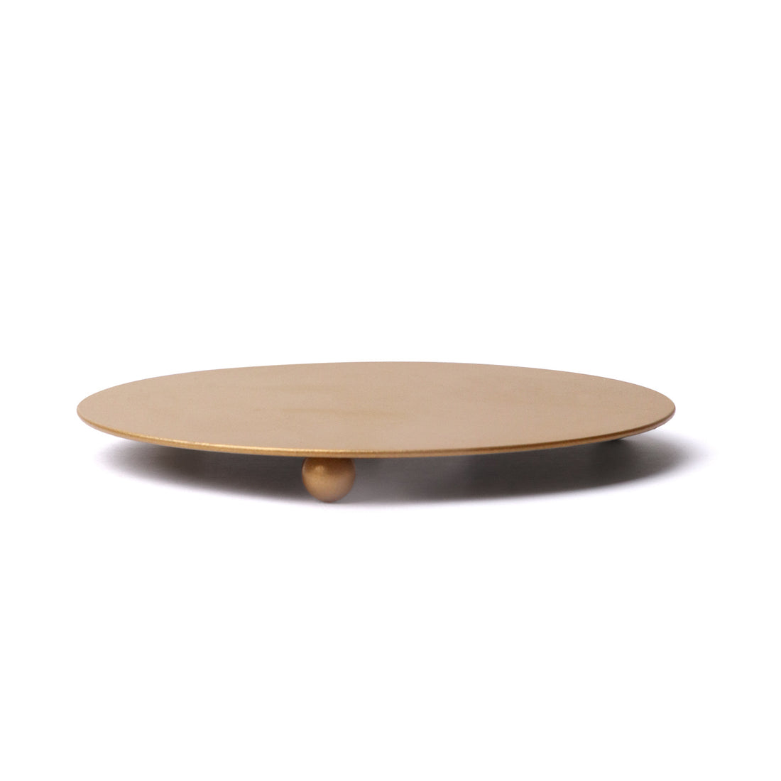 Golden Decorative Plate Candle Stand