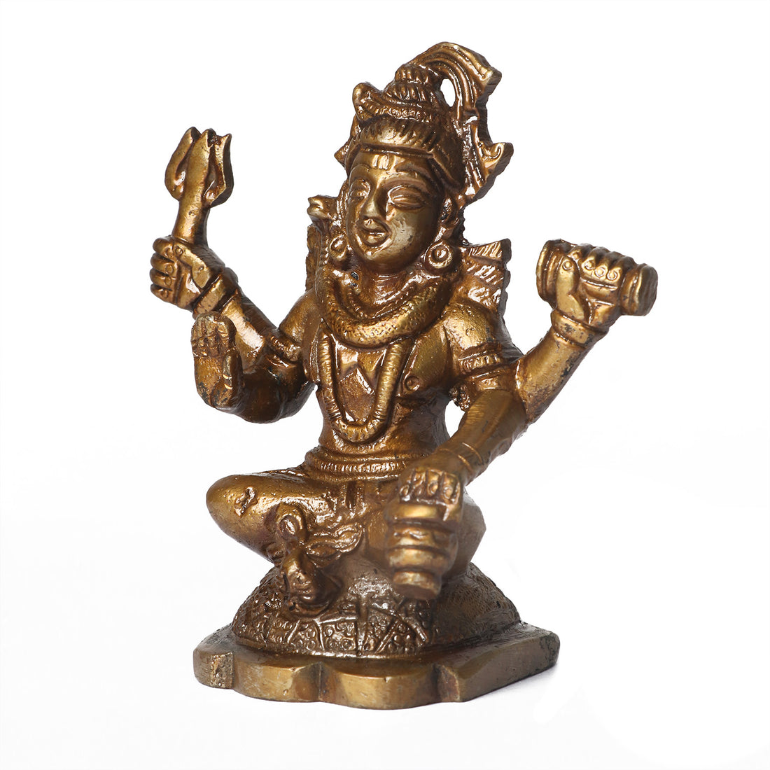 3.3 Inch Brass Chaturbhuj Shiva Ji Idol