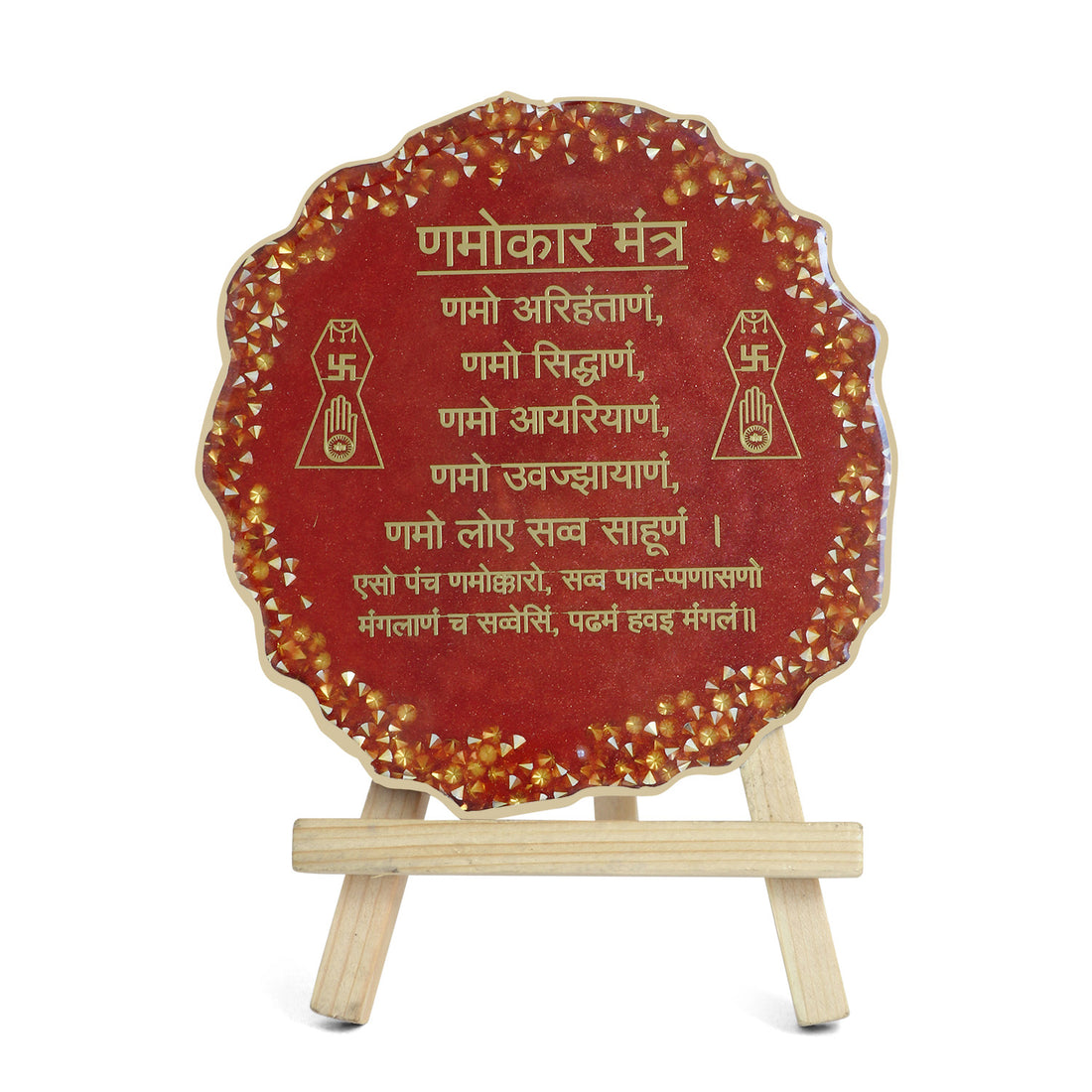 Decorative Namokar Mantra Frame With Stand Made With Epoxy