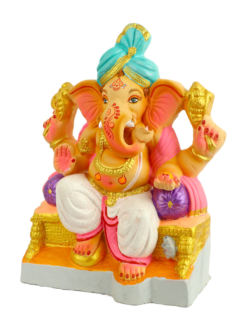 13 Inch Manomay Eco Friendly Ganesha Idol in Raja Pose