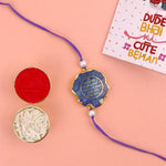 Harmonious Reflections: Ethereal Gayatri Mantra Agate Stone Rakhi