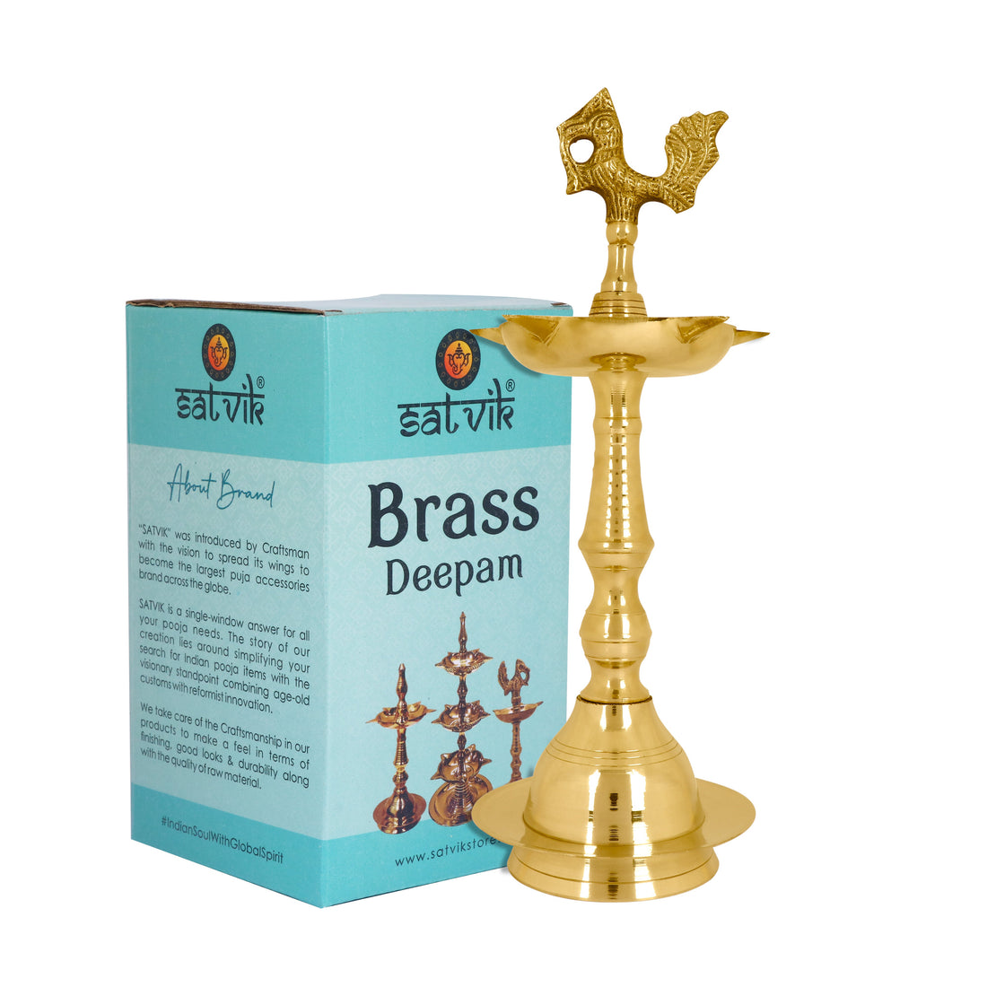 10 Inch Brass Peacock Kerala Diya