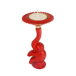 Multicolor Elephant Diya Metal Table Dia Laxmi Candle Tea Light Holder (Pack of 2)