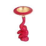 Multicolor Elephant Diya Metal Table Dia Laxmi Candle Tea Light Holder (Pack of 2)