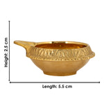 7 Piece Brass Om Shubh Labh Pooja Thali Set (9 Inch - 10 Inch) Design 5