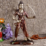 10.6 Inch Victorious Ram with Bow Brass Idol