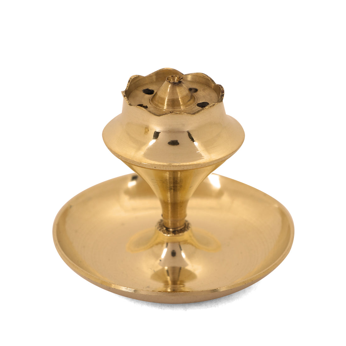 7 Piece Brass Om Shubh Labh Pooja Thali Set (9 Inch - 10 Inch) Design 5