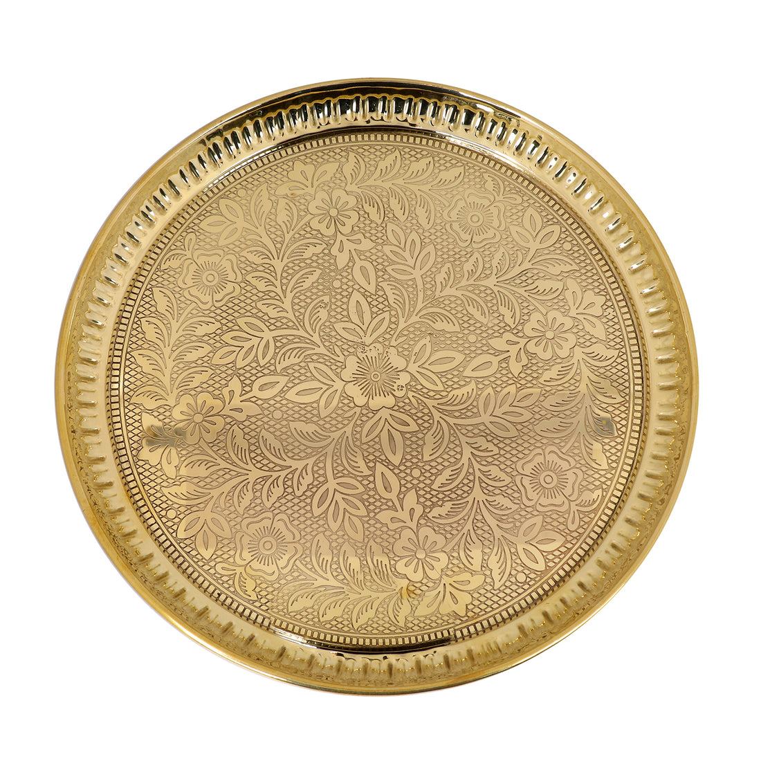 7 Piece Brass Designer Pooja Thali Set (9 Inch) Design 7