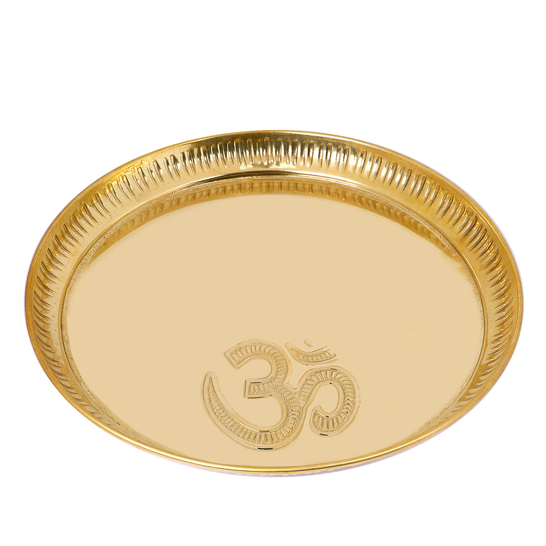 7 Piece Brass OM Pooja Thali Set (9 Inch) Design 10