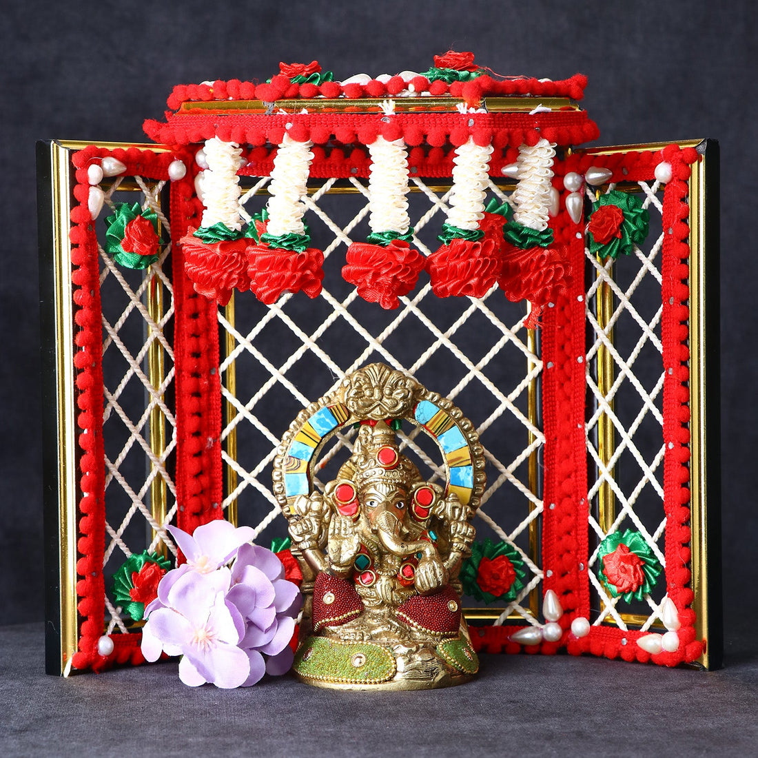 Traditional Handcrafted Deity Idol Background Phool Bangla
