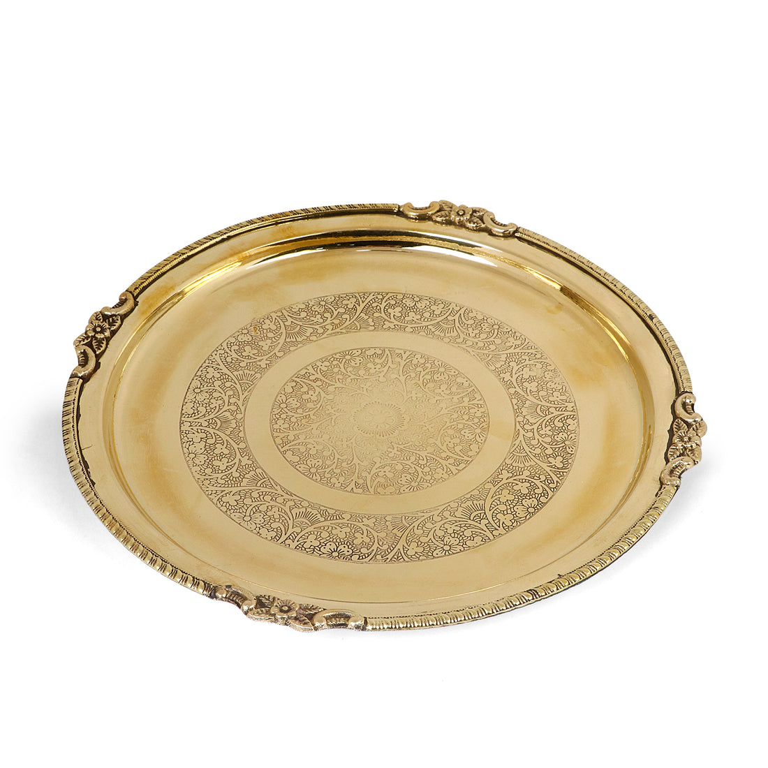 7 Piece Brass Royal Pooja Thali Set (9 Inch - 10 Inch) Design 1